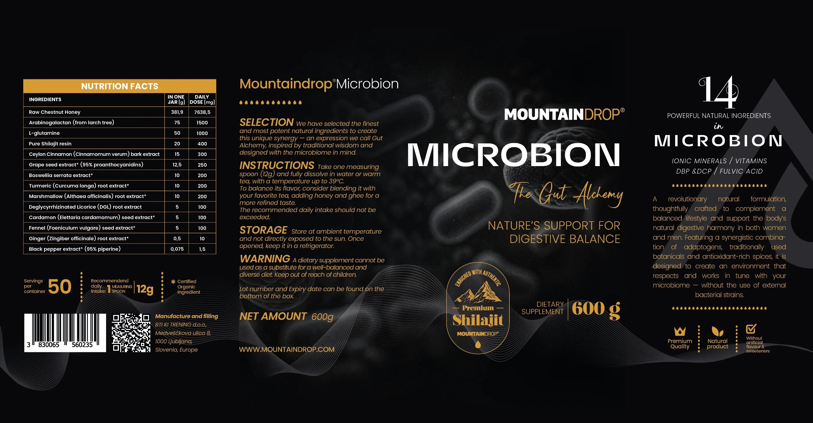 Mountaindrop® Microbion - Prebiotika Tarmflora med Shilajit